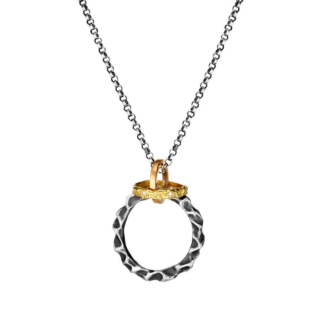 18k gold and sterling silver mixed metal necklace by Jane Bartel Jewelry