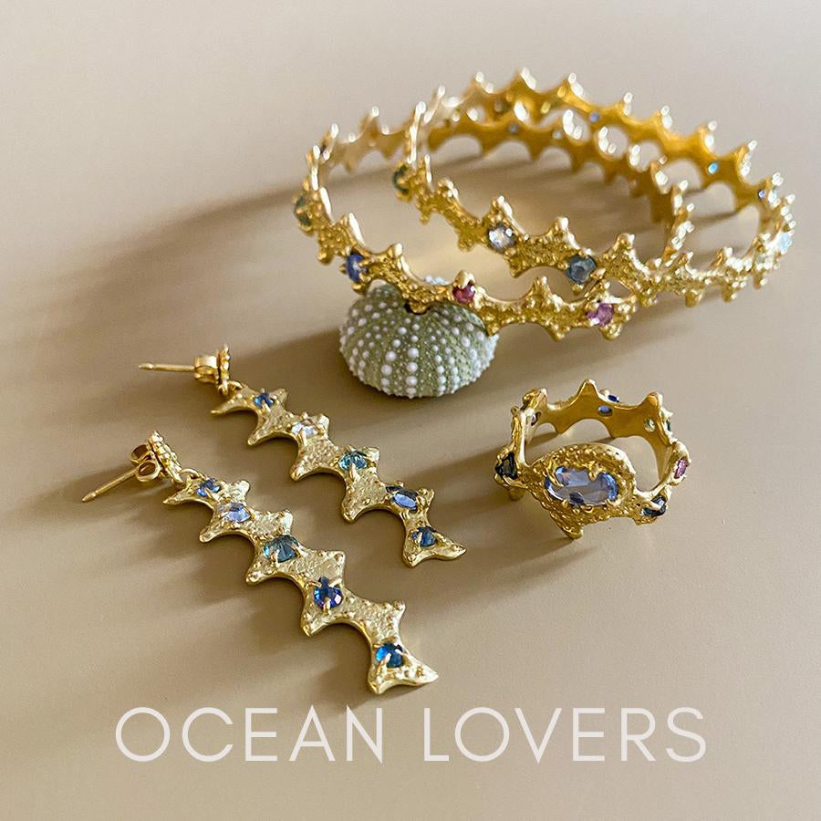 Ocean inspired fine jewelry by Jane Bartel Jewelry. Handmade 18k gold jewelry inspired by the sea.