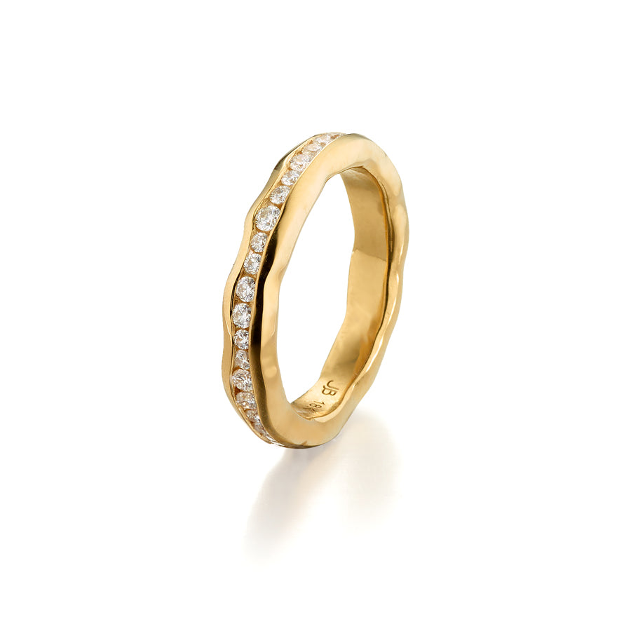 18k Wavy Organic Channel Eternity Band