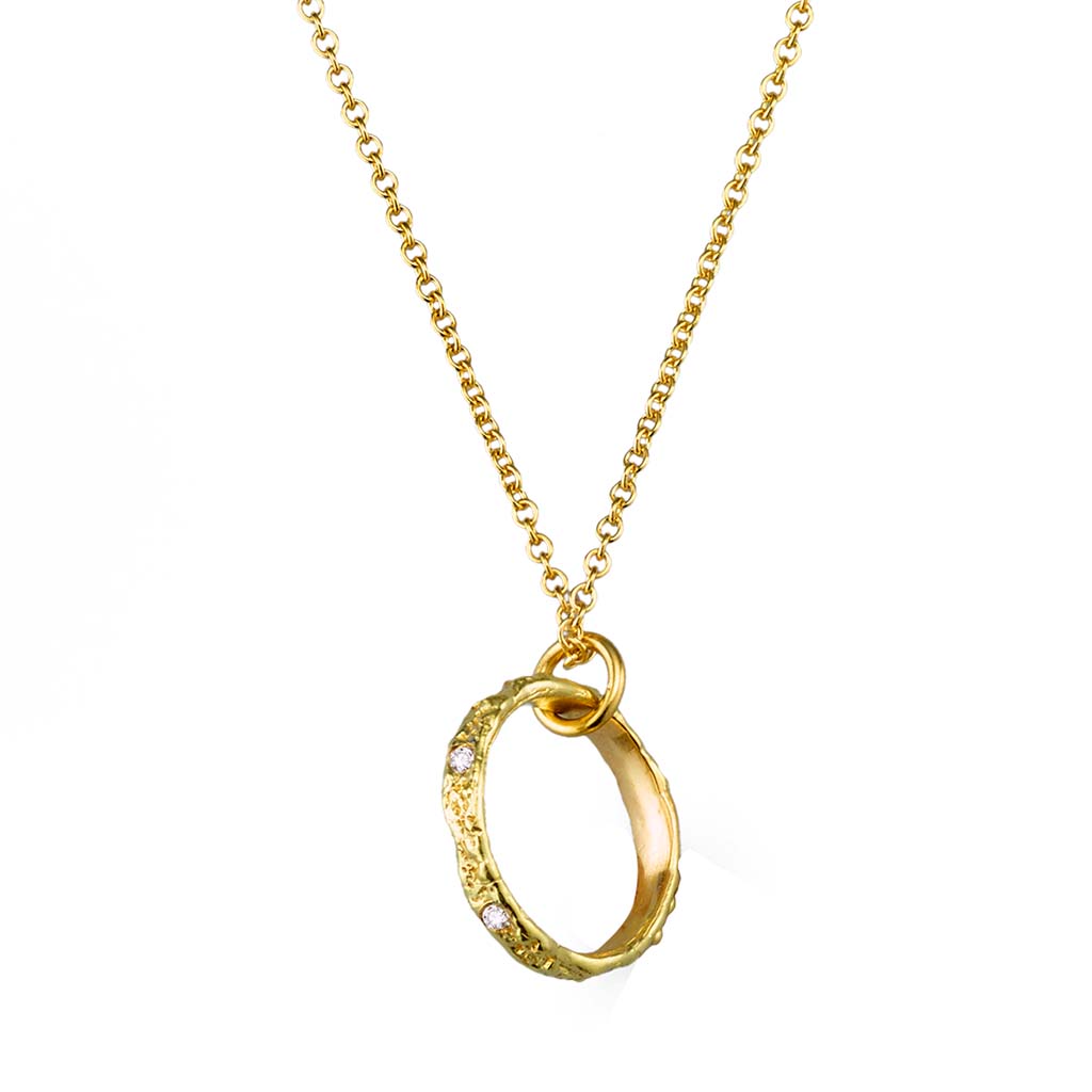 18k gold circle of love necklace by Jane Bartel Jewelry