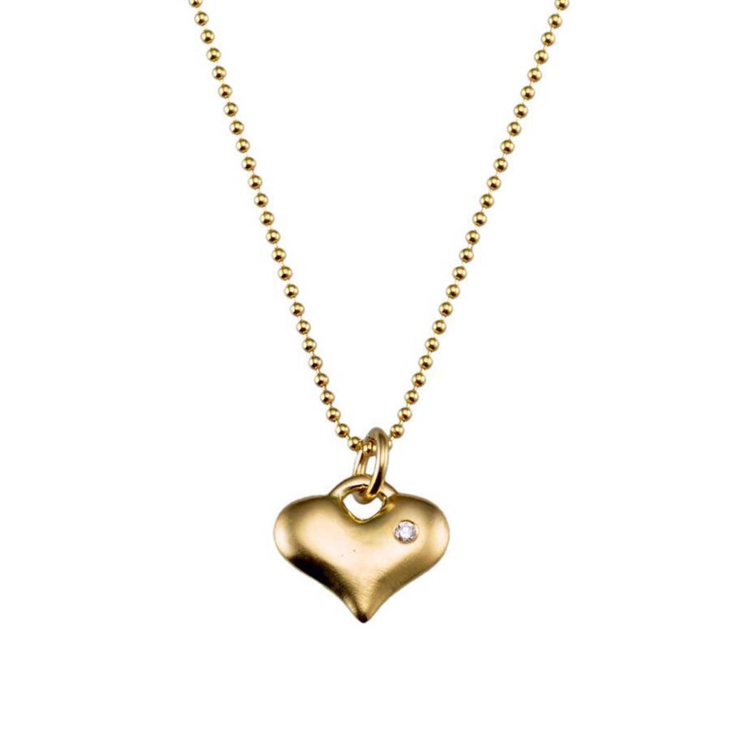 18k gold and diamond sweetheart necklace by Jane Bartel Jewelry